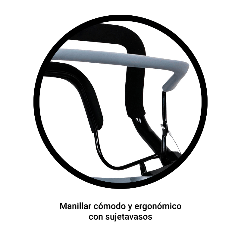 Cortacésped con manillar cómodo y ergonómico con sujetavasos